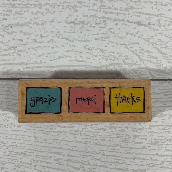 Wood and Rubber Stamp 7 Piece Thank you and Congratulations Bundle - Picture 4 of 11